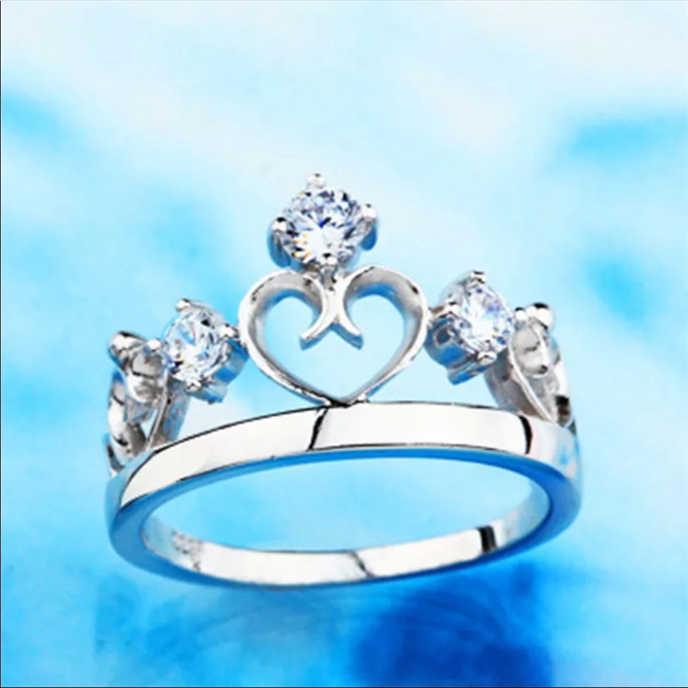 Resizable New sterling silver 2pc set diamond Ring - Picture 4 of 7
